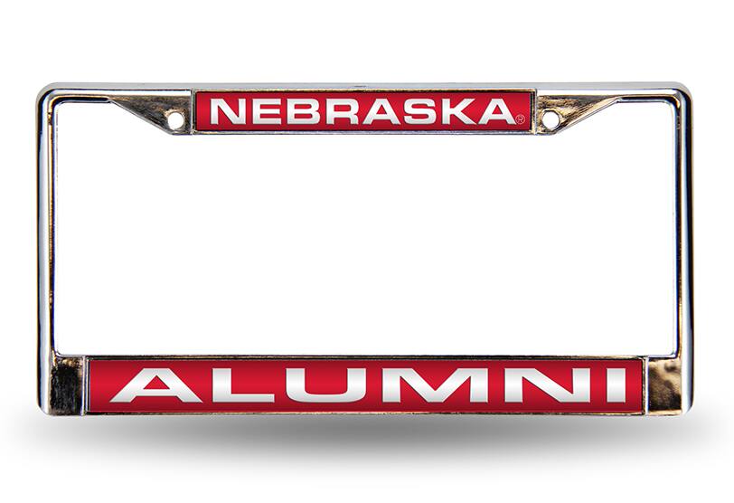Rico Industries - Nebraska Cornhuskers Alumni Chrome Metal Laser Cut License Plate Frame - Multi