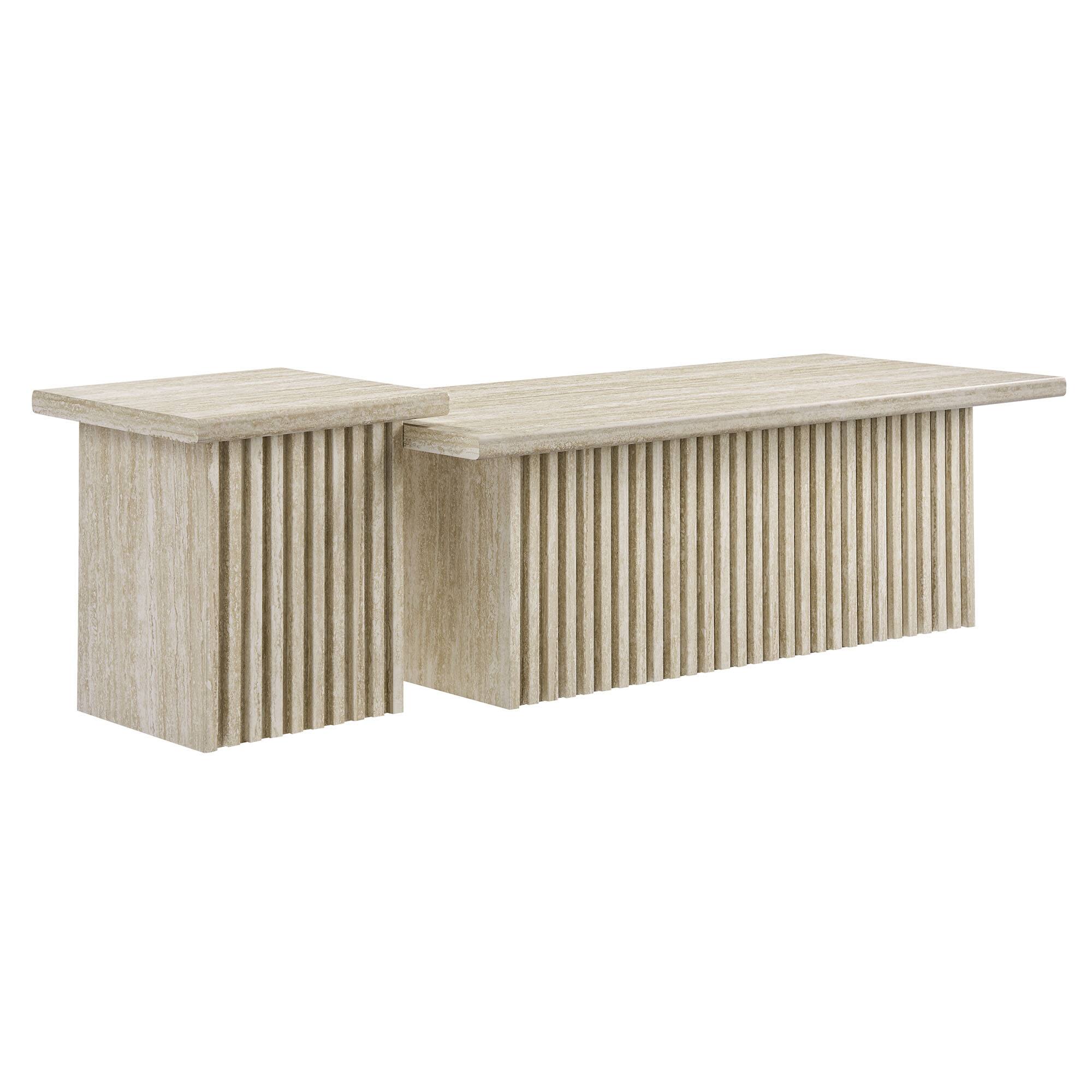 Angle. Modway - Render Nesting Coffee Tables Set of 2 by Modway - Travertine.