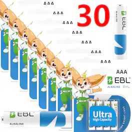EBL - Ultra High Capacity Energy AAA Batteries 1.5V Triple A Alkaline Battery 10 Years Shelf Life 0 Leakage Safe No Hg No Cd.