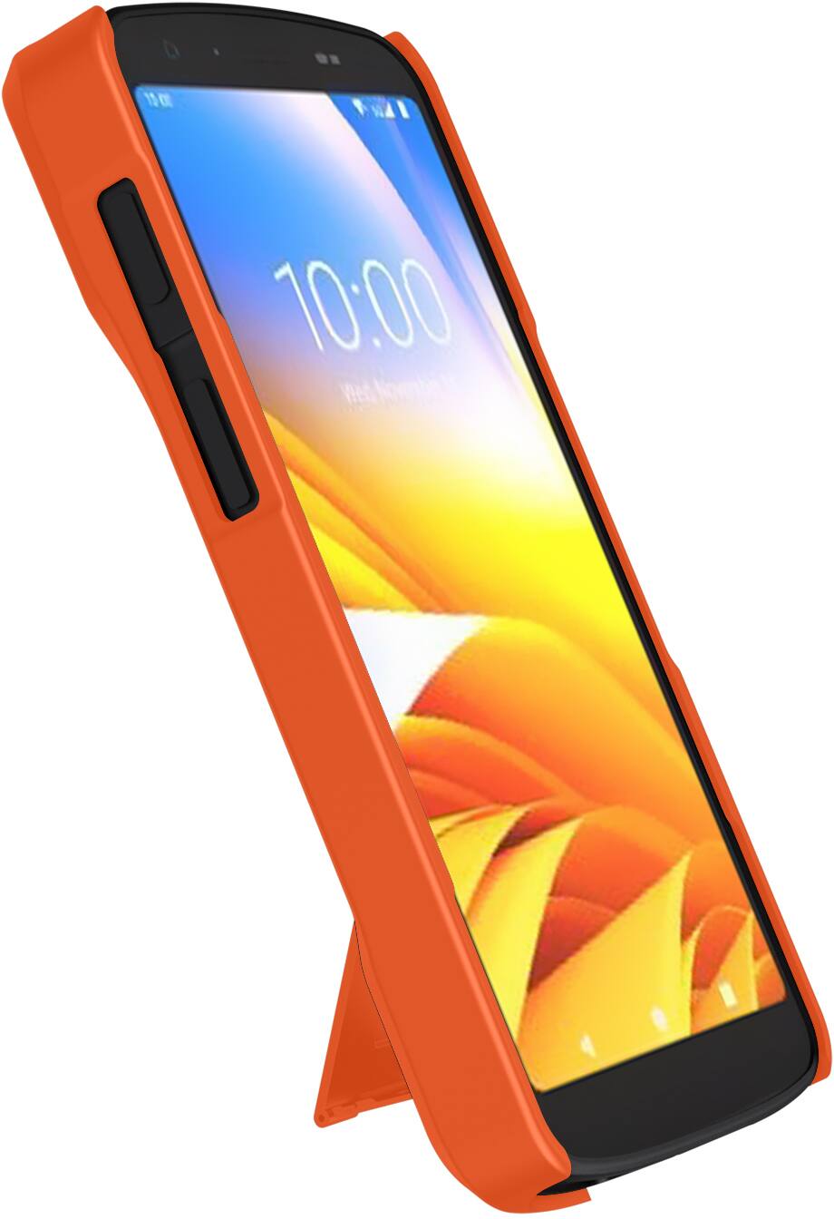 Alt View 5. Nakedcellphone - Hard Case with Stand for Zebra TC22 / TC27 Mobile Computer Scanner - Orange.