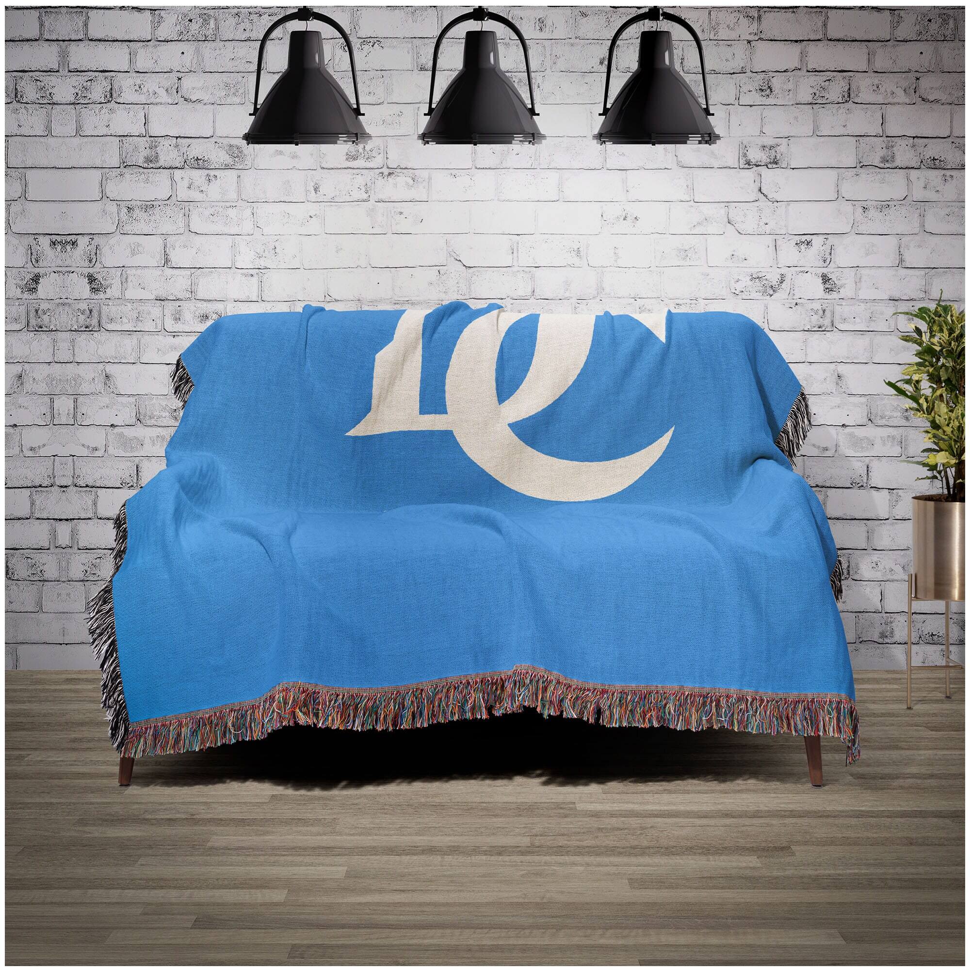 Alt View 1. Chad & Jake - Davidson Wildcats Woven Blanket - Blue.