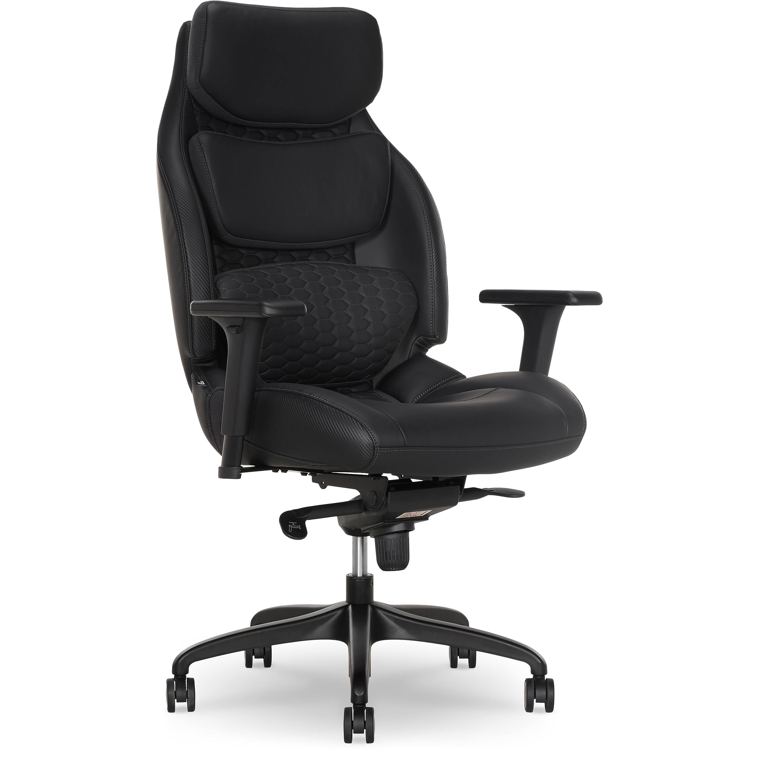 Front. Sharper Image - Sharper Image Algrove Comfort-X Ergonomic Swivel Executive Massage Chair, Black/Dark Gray (60117-BLKGRY) - Black/Dark Gray.