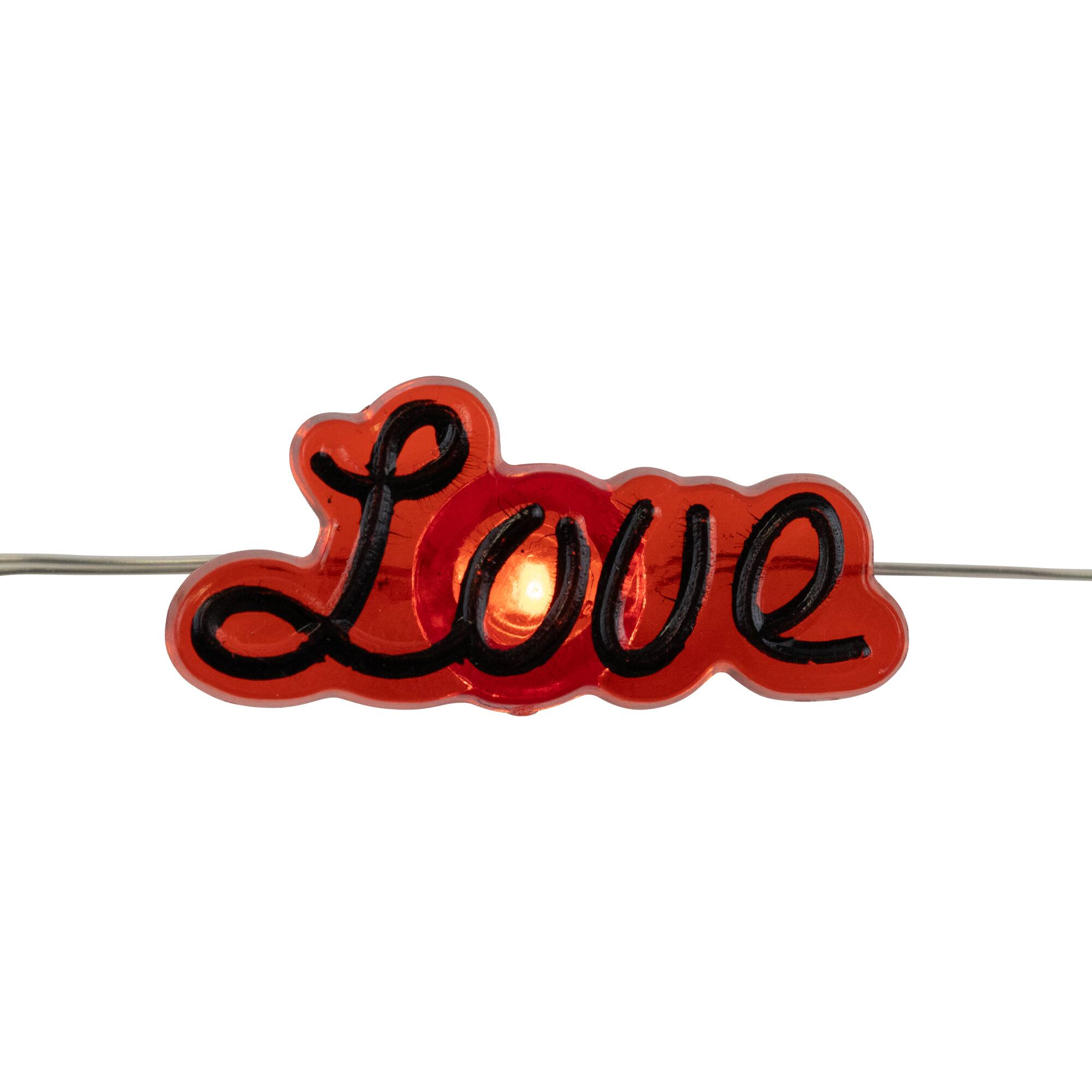 Alt View 5. Northlight - 20-Count Red Valentine's Day Love and Heart LED Fairy Lights, 6.25ft, Copper Wire - Red.