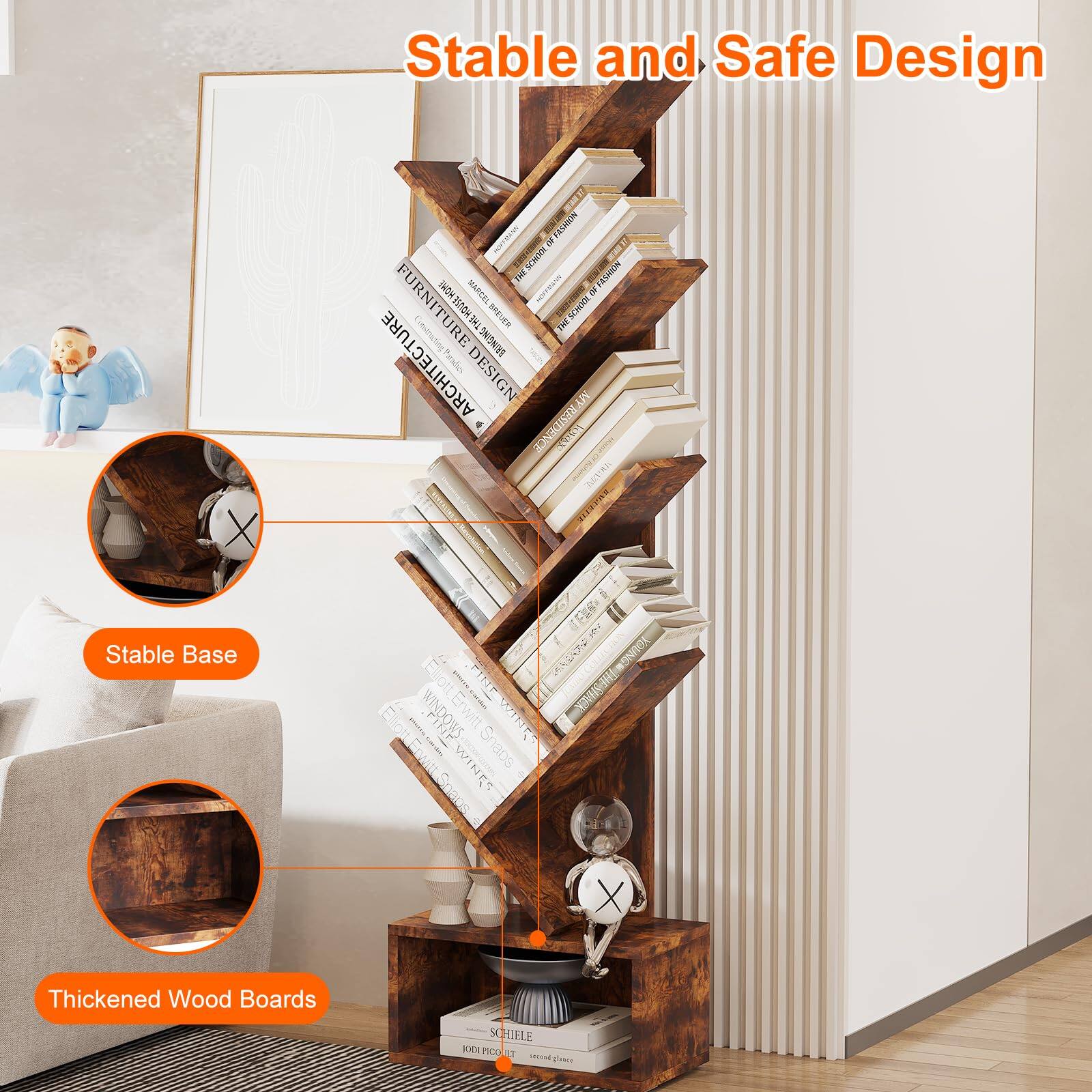 Stable and Safe Design

- Stable Base
- Thickened Wood Boards