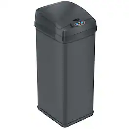 iTouchless - 13 Gallon Stainless Steel Sensor Kitchen Trash Can with AbsorbX Odor Filter - Gray