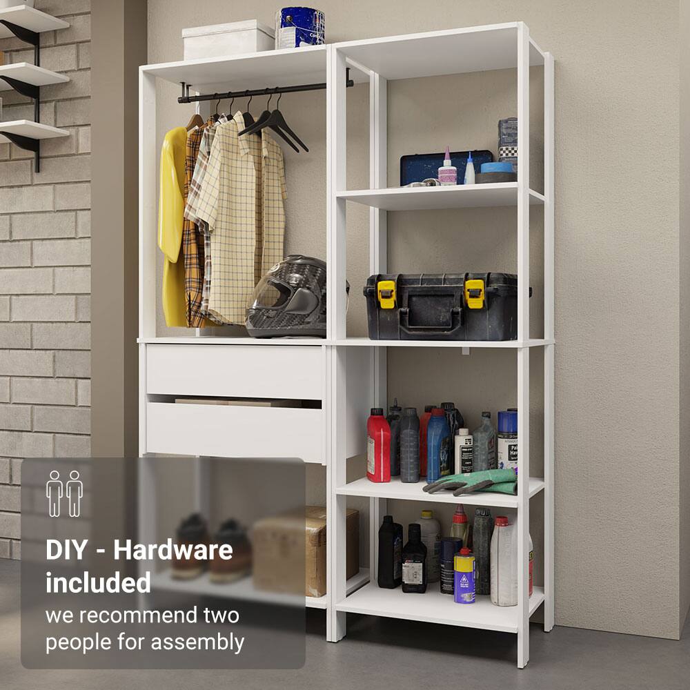 DIY - Hardware included  
we recommend two people for assembly