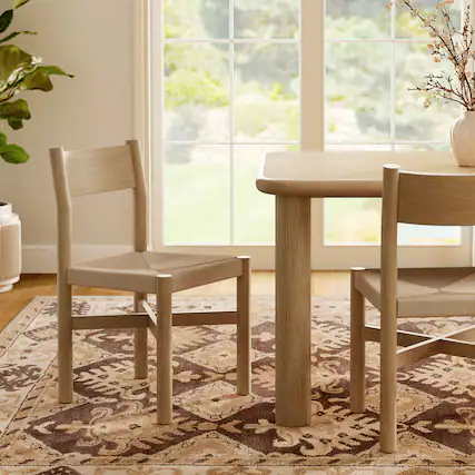 Front. Modway - Alvia Oak Wood Dining Side Chair With Woven Seat by Modway - Weathered Oak.