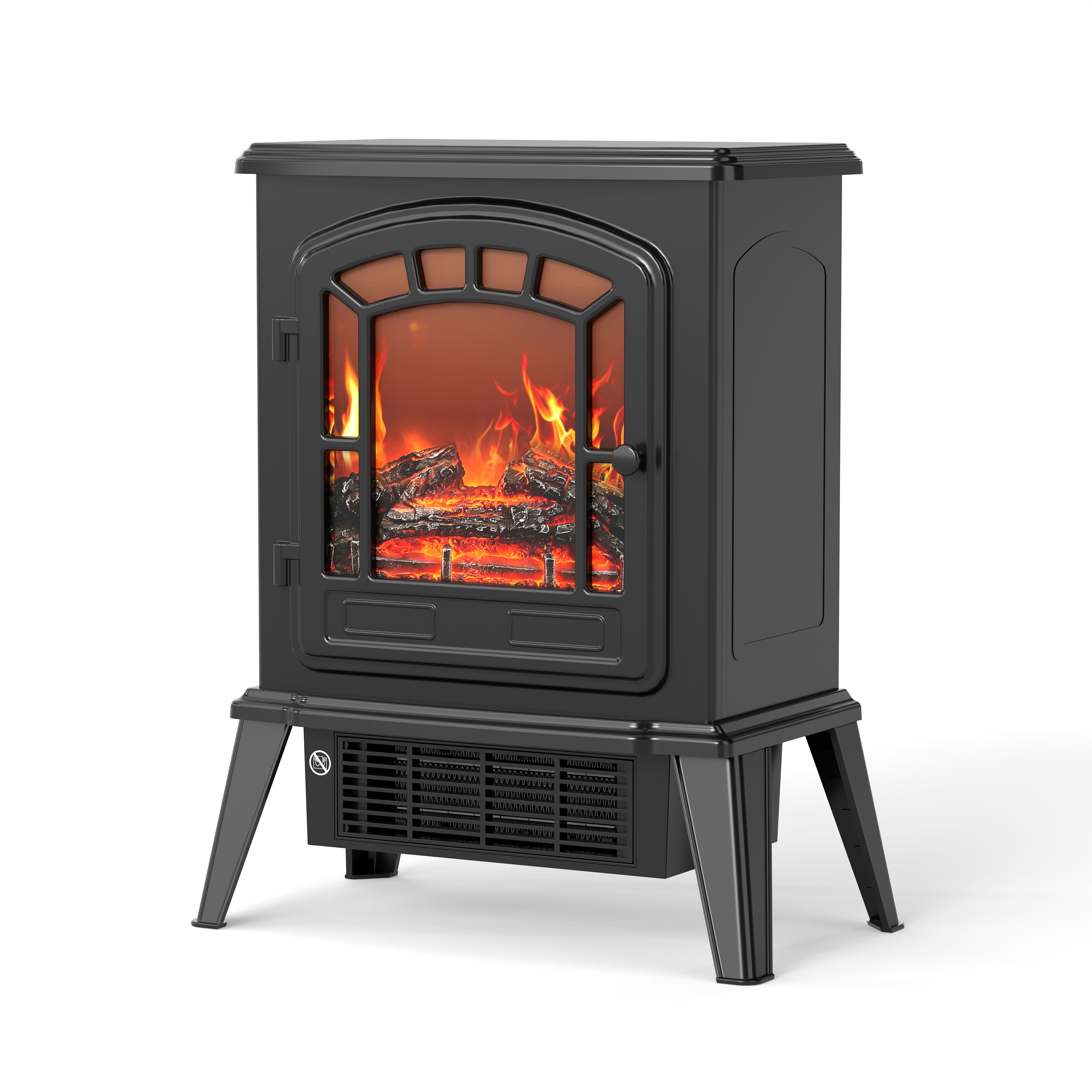 Front. TMWINGS - 21" Freestanding Electric Fireplace Stove Heater, 1500W Portable Space Heater with 3D Flame Effect, Overheat Protection.