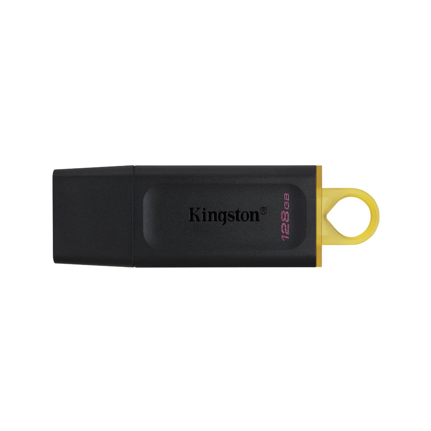 Angle. Kingston - Kingston DataTraveler Exodia S USB Flash Drive - 128 GB - USB 3.2 (Gen 1) - Black, Turquoise  - 1 - Black,Turquoise.