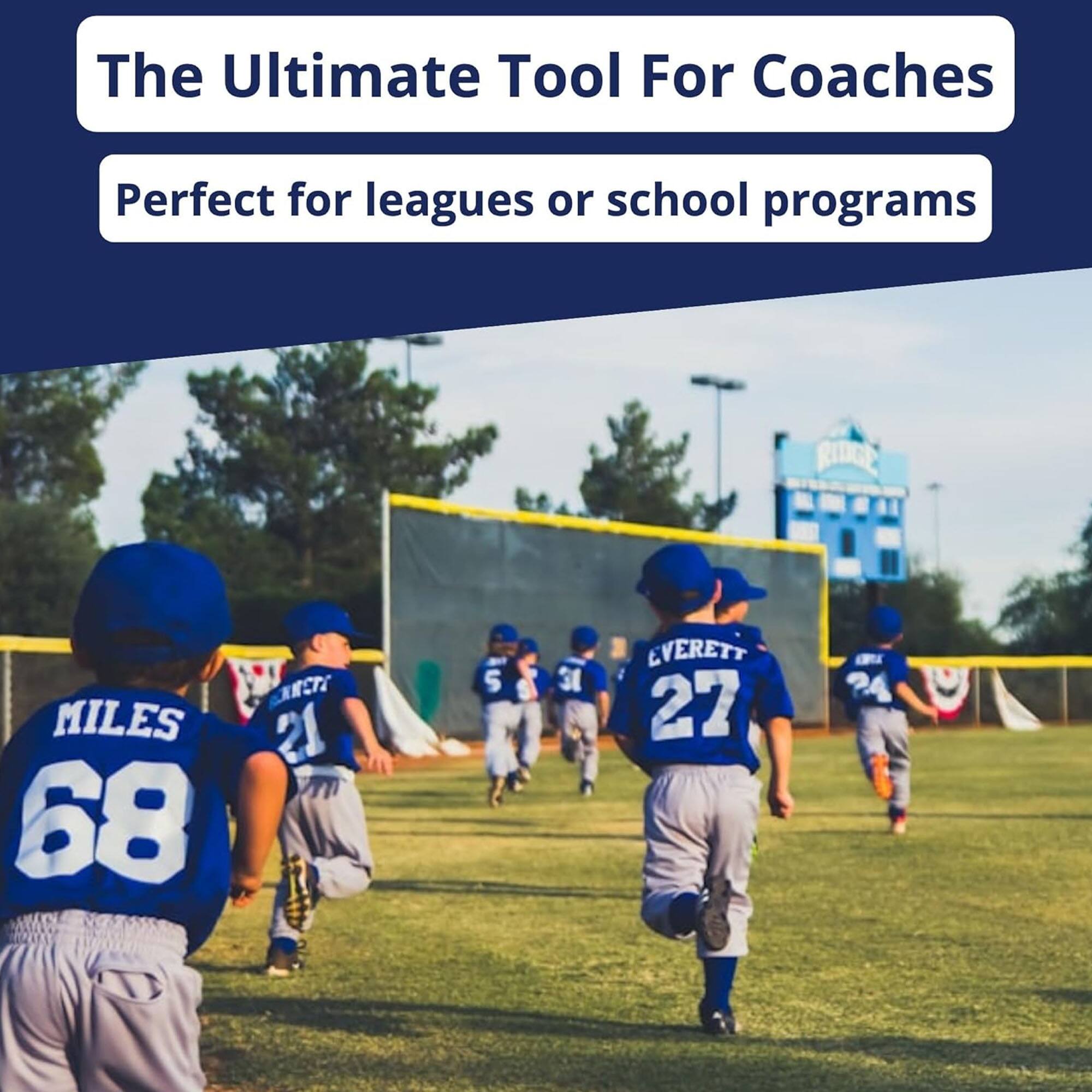 The Ultimate Tool For Coaches  
Perfect for leagues or school programs  

RIDGE  
TS  
MILES 21 68 5 3  
EVERETT 27 24