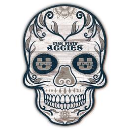 Fan Creations - Utah State Aggies 12'' Sugar Skull Sign - Multicolor