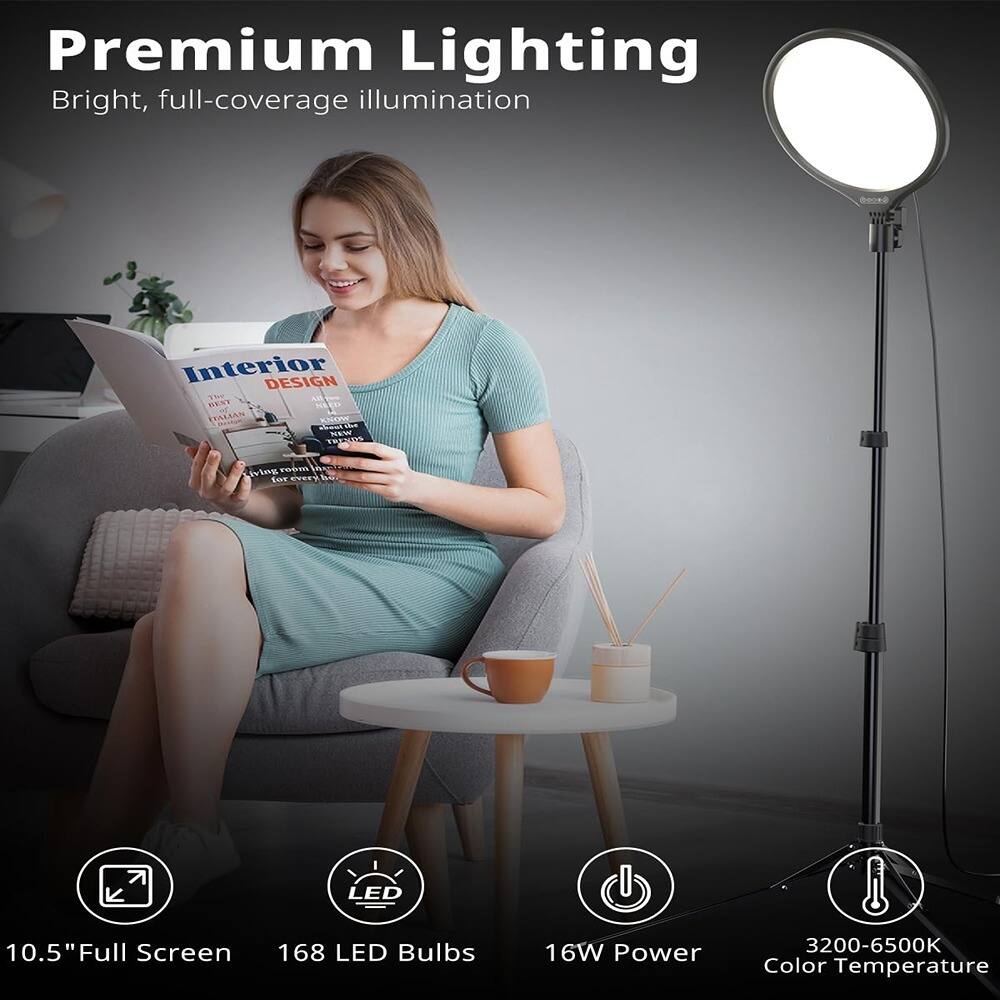 Premium Lighting  
Bright, full-coverage illumination  

10.5" Full Screen  
168 LED Bulbs  
16W Power  
3200-6500K Color Temperature