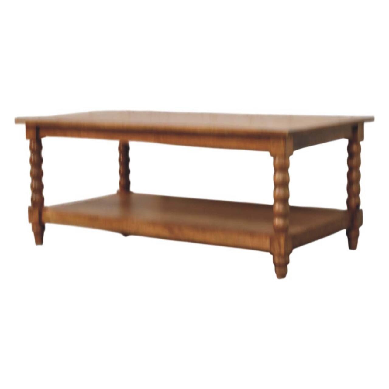 Left. Artisan Furniture - Spindle Coffee Table with Open Shelf, Brown - Brown.