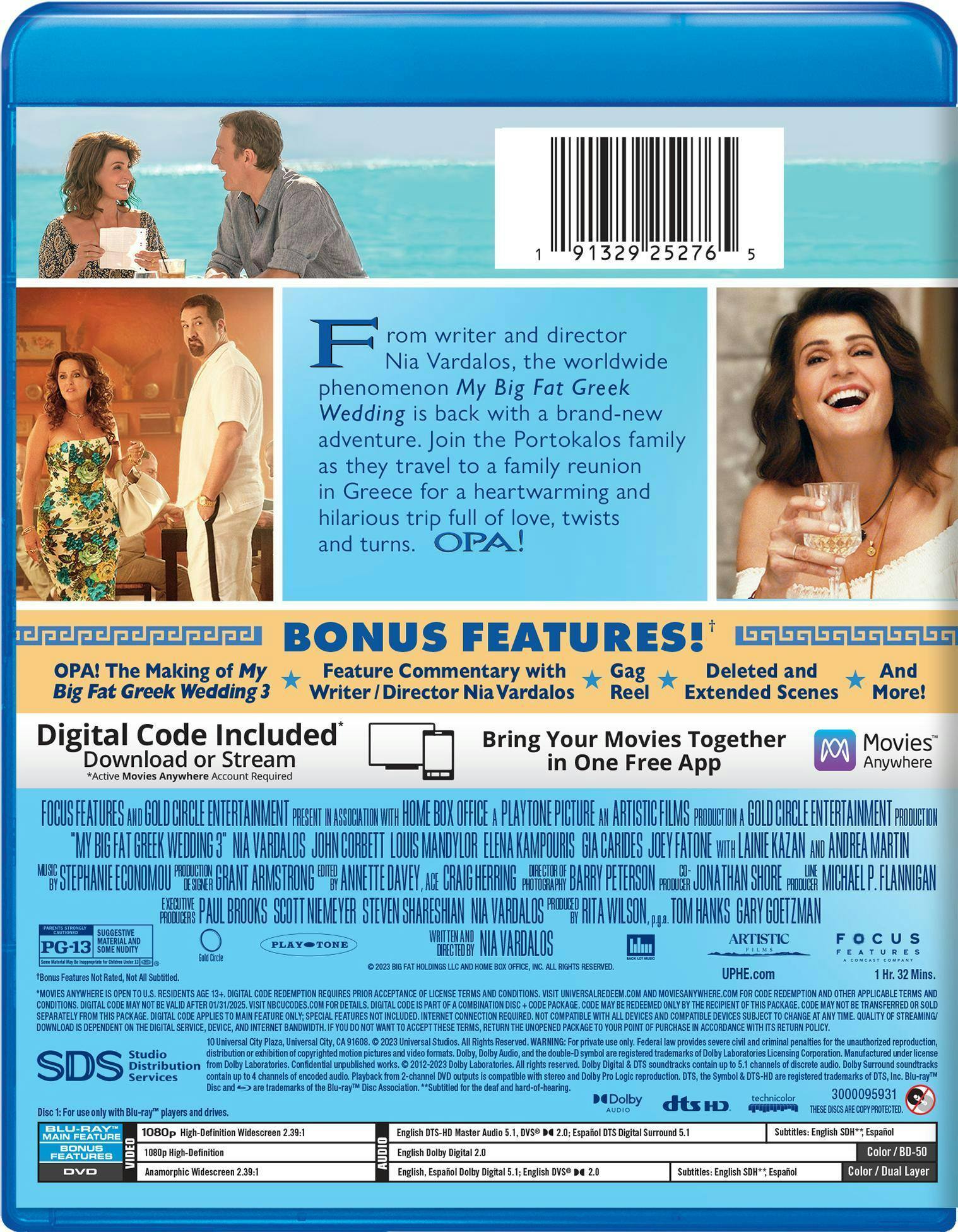 Back. My Big Fat Greek Wedding 3 (with DVD) [Blu-ray].