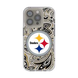 Keyscaper - NFL - Pittsburgh Steelers iPhone Clear Paisley Design Case - 14 - Multicolor