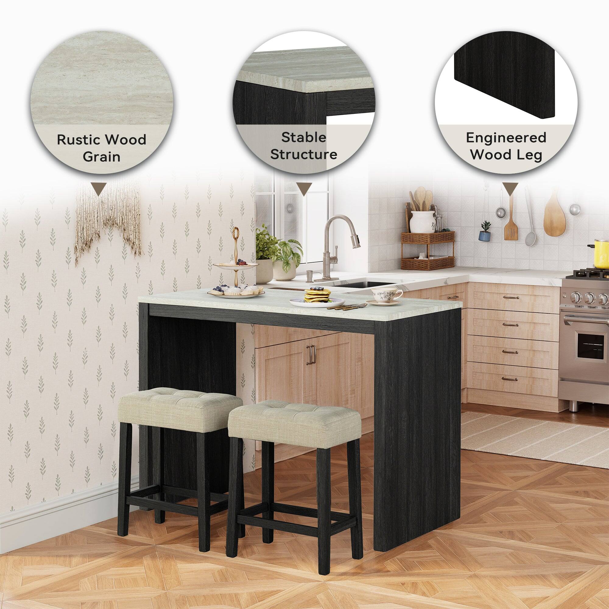 Rustic Wood Grain  
Stable Structure  
Engineered Wood Leg