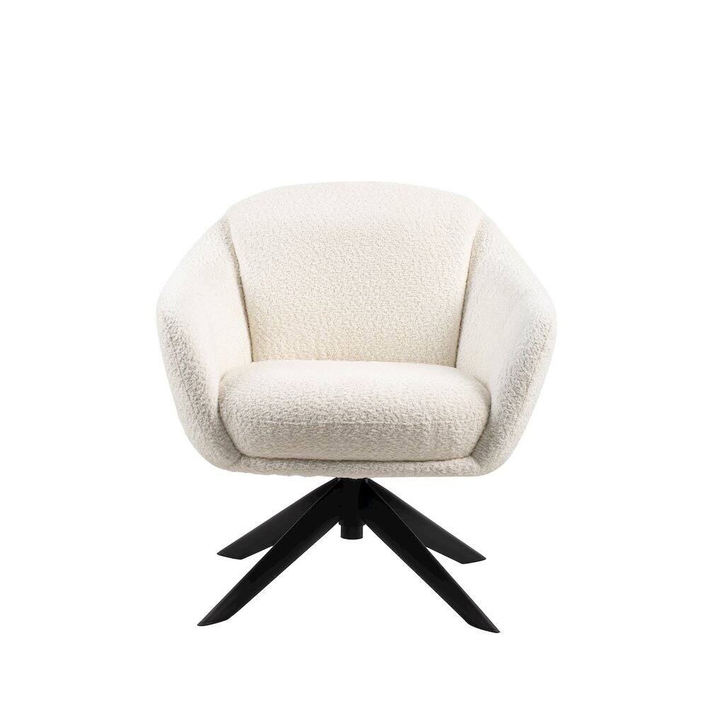 Alt View 2. New Classic Furniture - New Classic Furniture Fleming Fabric Swivel Lounge Chair in Ivory (Set of 2) - White.
