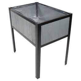 Sunnydaze - Steel-Framed Acacia Raised Garden Bed - 30.75" H - Gray