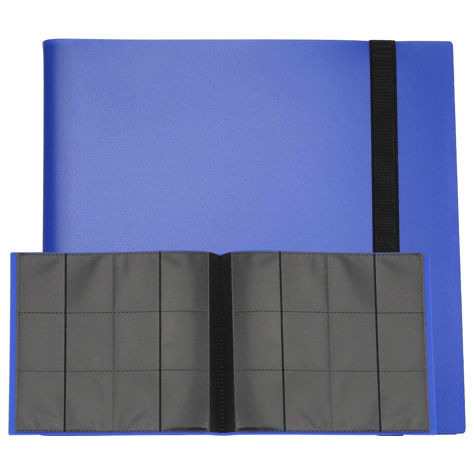 Unique Bargains - 12 Pocket Trading Card Binder, PU Cover 480 Side Loading Card Album Folder for TCG Game Sports Cards - Dark Blue