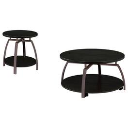 Coaster Co. of America - Dacre 2-piece Round Coffee and End Table Set Dark Charcoal - Gray