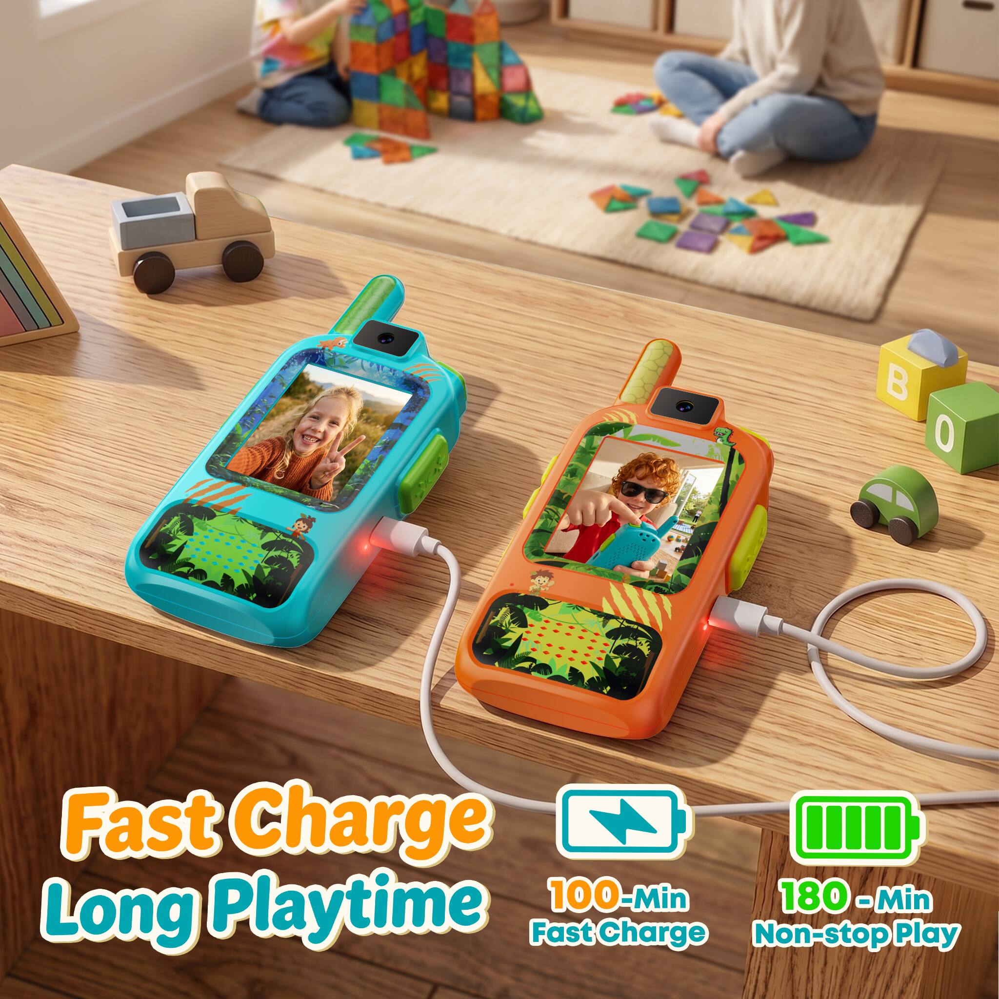 Fast Charge Long Playtime

100-Min Fast Charge

180-Min Non-stop Play