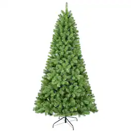Ecooso - 9ft Christmas Tree with Memory Wire, 1910 Tips Hinged Artificial PVC Tree, Easy Setup Xmas Tree - Green