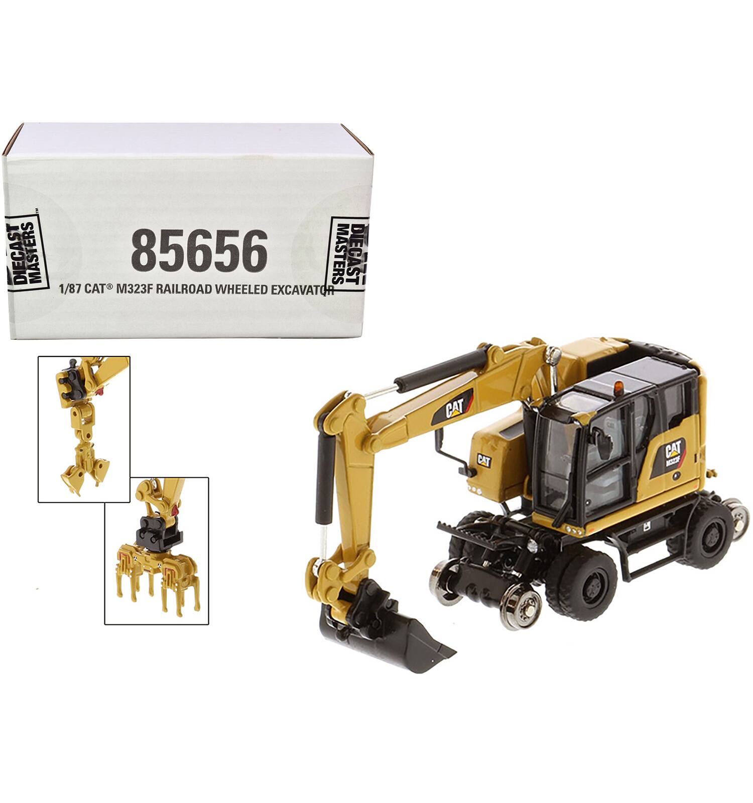 DIECAST MASTERS  
85656 MASTERS DIECAST 1/87 CAT M323F RAILROAD WHEELED EXCAVATOR  
CAT  
CAT  
112