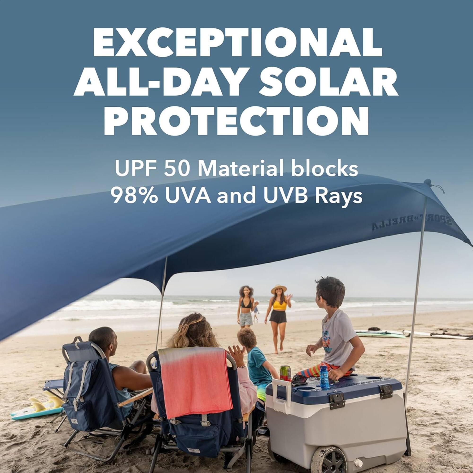 EXCEPTIONAL ALL-DAY SOLAR PROTECTION  
UPF 50 Material blocks 98% UVA and UVB Rays