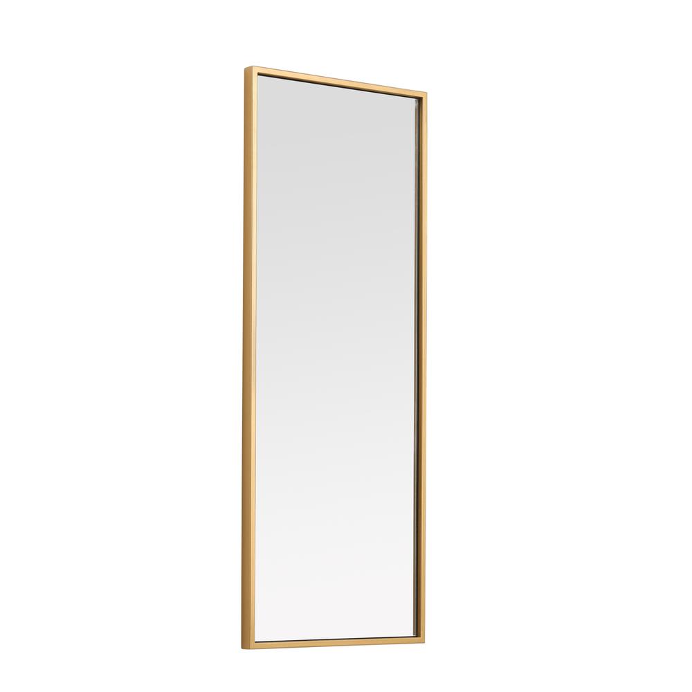 Alt View 1. Elegant Decor - Metal frame rectangle mirror 14 inch in Brass - Brass.