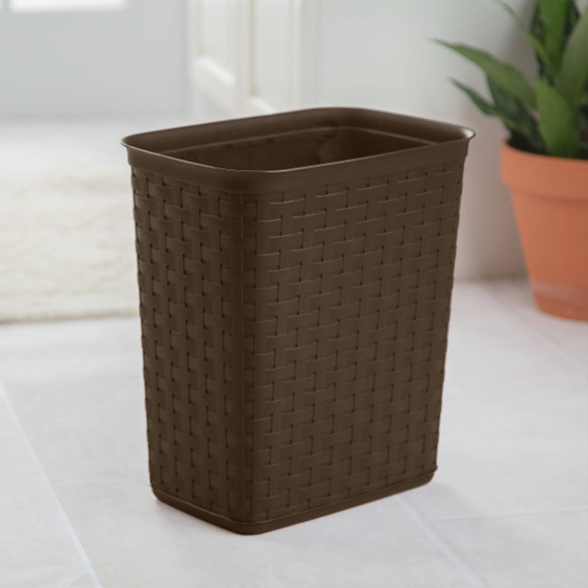Alt View 5. Sterilite - Sterilite Weave 3.4 Gallon Plastic Home/Office Wastebasket Trash Can (6 Pack) - Brown.