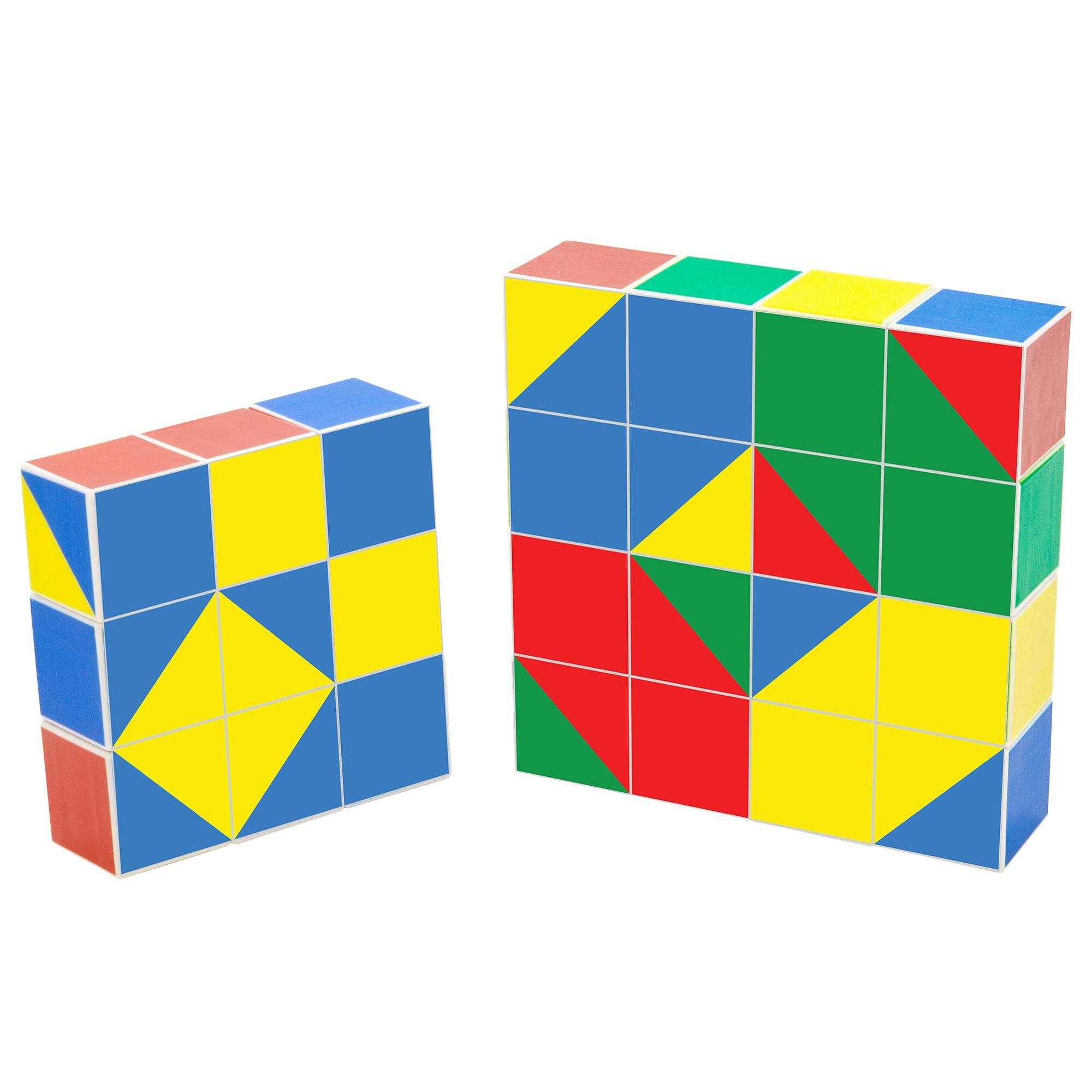 Alt View 2. PicassoTiles - Magnetic Puzzle Game Set, 16PCS Magic Cube Brain Teaser for Kids, Pattern Block Matching Toy with Free Idea Book.