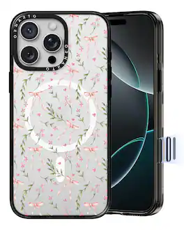 Ornarto - Vistique for iPhone 16 Pro Max Case 6.9",Compatible with MagSafe,Clear Glossy Pattern Phone Case - Petite Garden