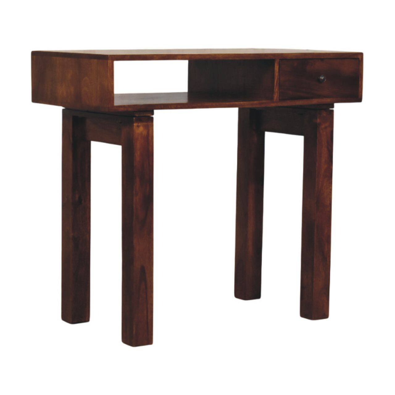 Back. Artisan Furniture - Artisan Furniture Solid Wood Tula 1 Drawer Chestnut Writing Desk, Brown - Brown.