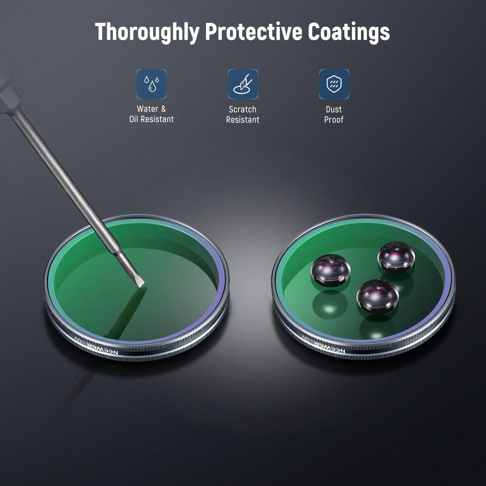 Thoroughly Protective Coatings  
Water & Oil Resistant  
Scratch Resistant  
Dust Proof  

40  
HEMEL  
1  
NEEWER