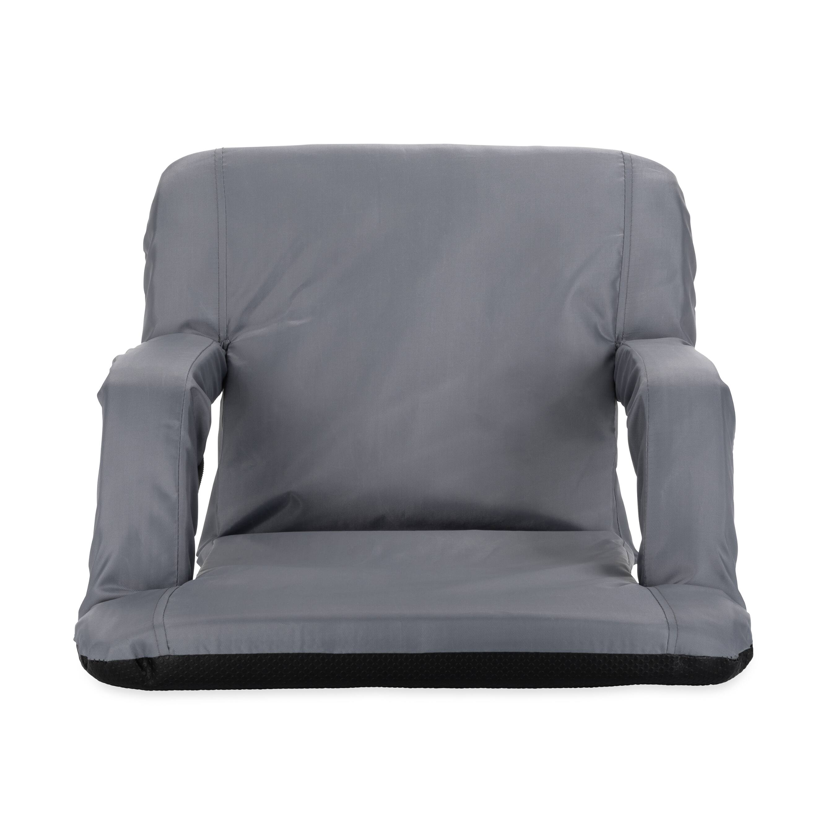 Alt View 1. Camco - Camco Portable Stadium Seat Foldable Padded Cushion Back Support, Armrests, Grey - Grey.