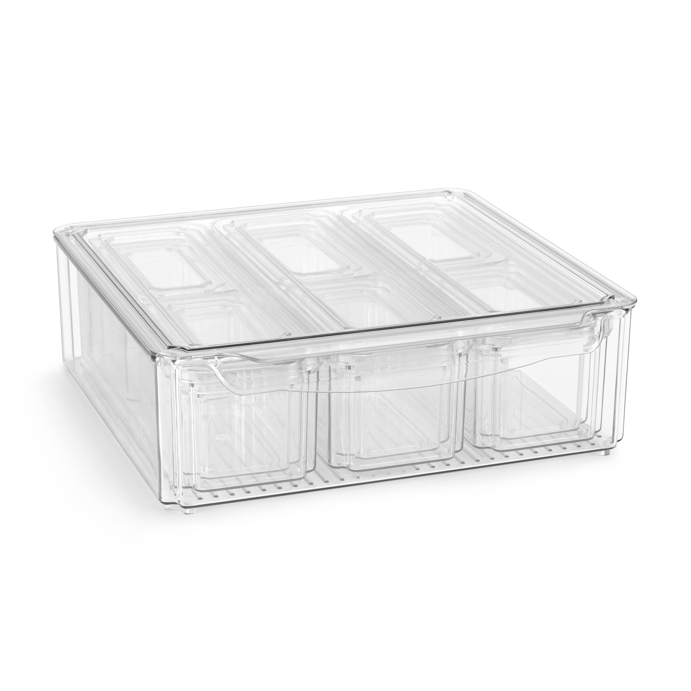 Alt View 5. Sorbus - Clear Stackable Refrigerator Storage Bins with Lids, Perfect for Kitchen Organization, Pantry and Fridge Storage - Clear.