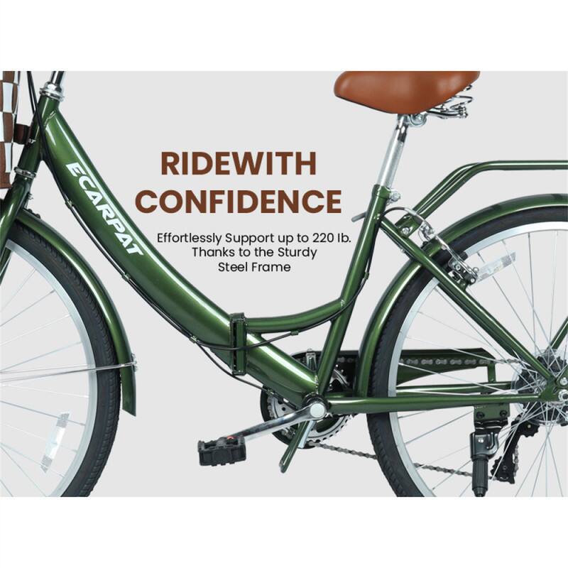 RIDE WITH CONFIDENCE  
Effortlessly Support up to 220 lb. Thanks to the Sturdy Steel Frame