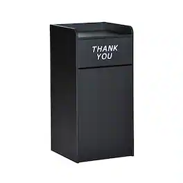 Emma + Oliver - Wood Tray Top "Thank You" Restaurant Food Court Receptacle - Black