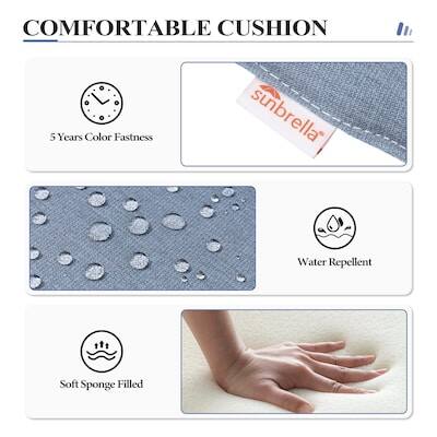 COMFORTABLE CUSHION

- 5 Years Color Fastness
- Water Repellent
- Soft Sponge Filled