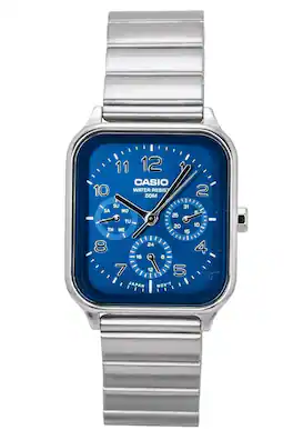 Casio - Standard Analog Stainless Steel Dial Quartz MTP-M306D-2AV Men's Watch - Blue