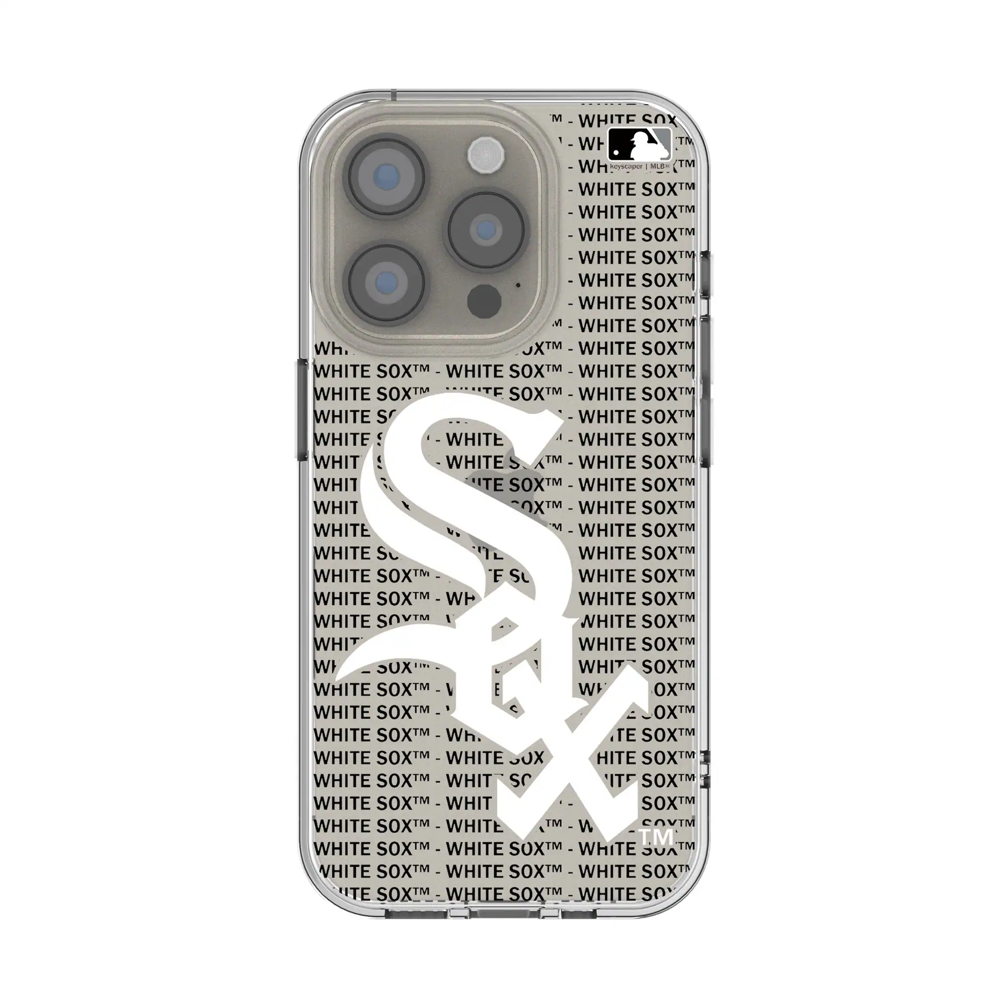 Keyscaper - MLB - Chicago White Sox Text Backdrop Clear iPhone Case - 15 - Multicolor