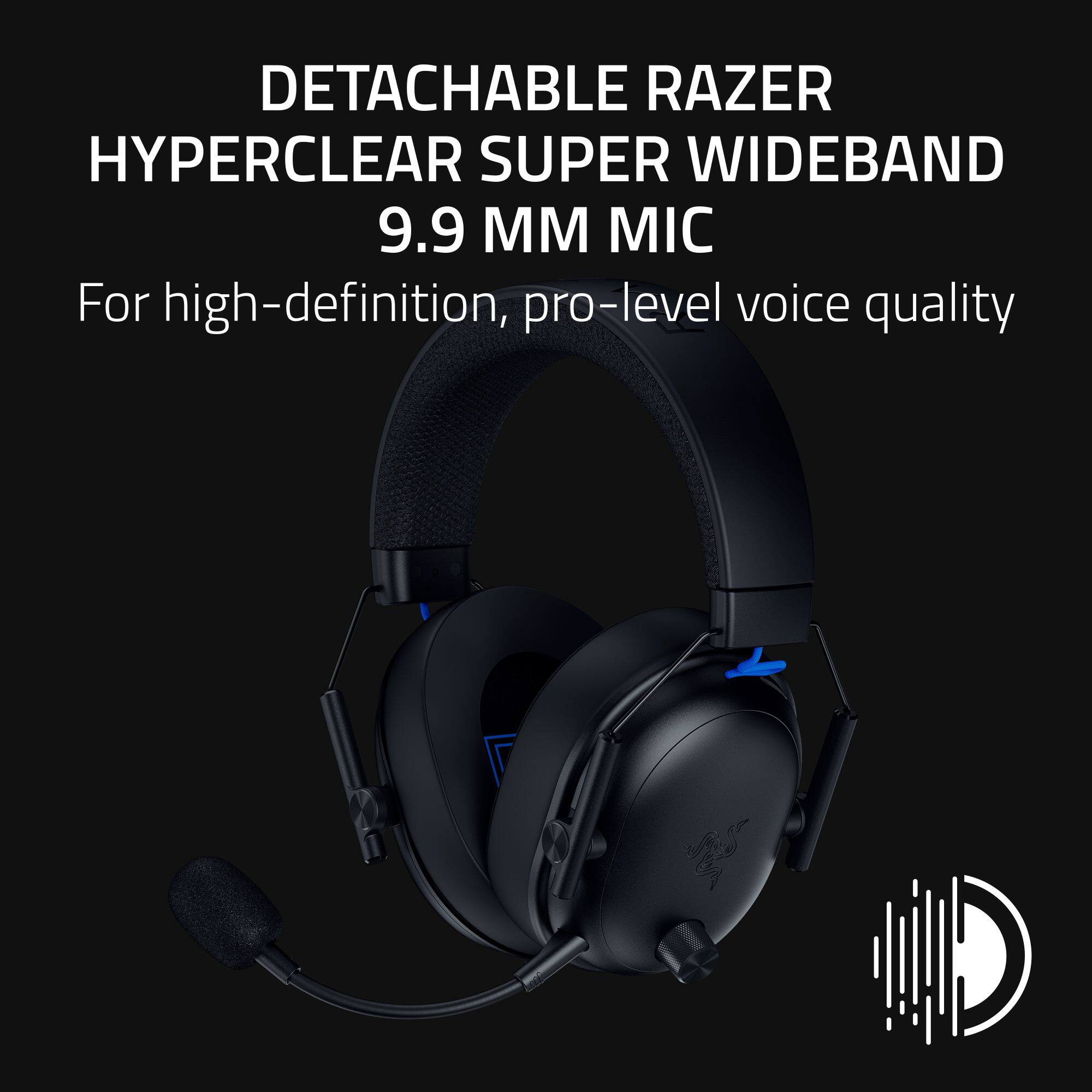 DETACHABLE RAZER HYPERCLEAR SUPER WIDEBAND 9.9 MM MIC For high-definition, pro-level voice quality