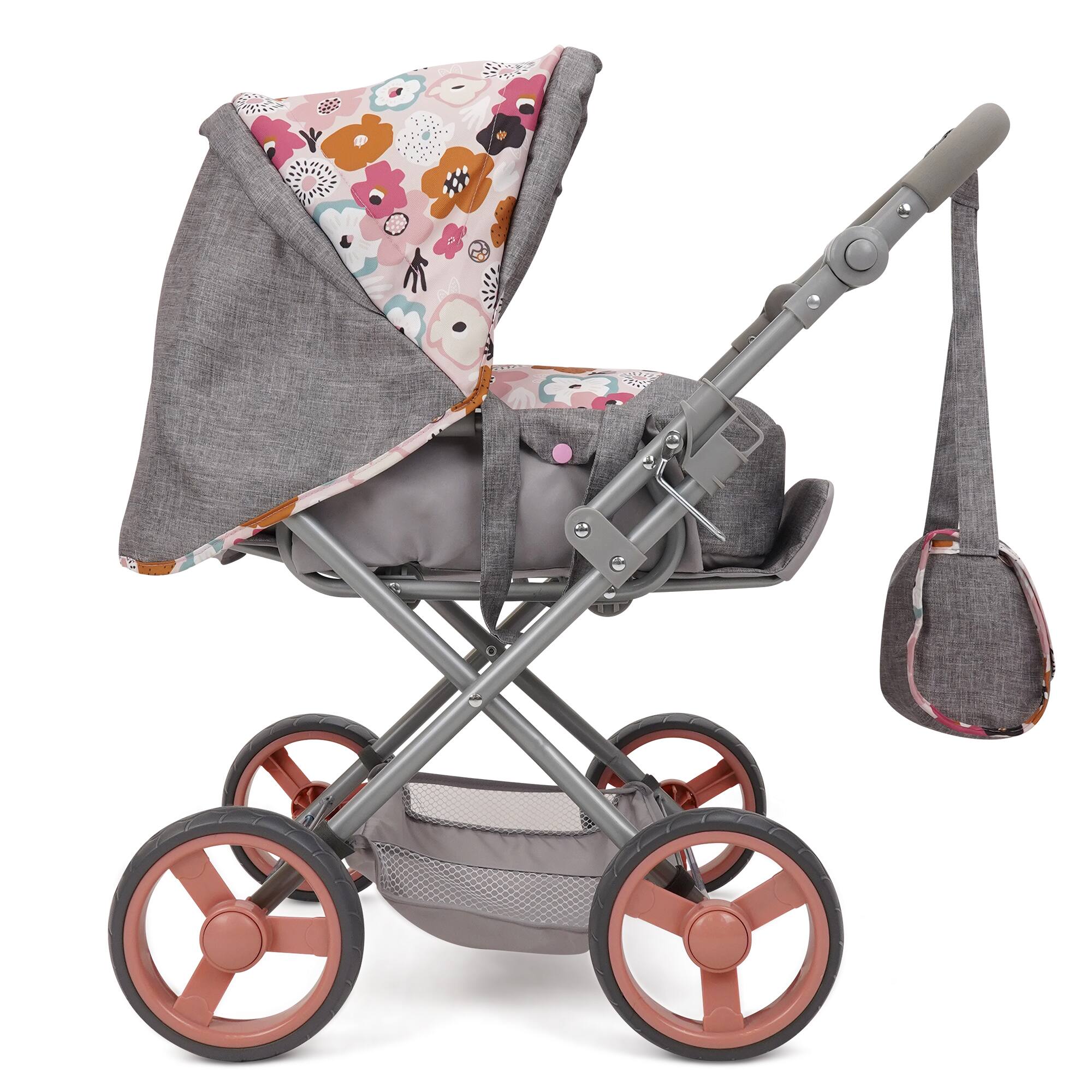 Back. 509 Crew - 509 Crew - Melange Flora - Kelly Deluxe Doll Pram - Matching Bag, 3+.