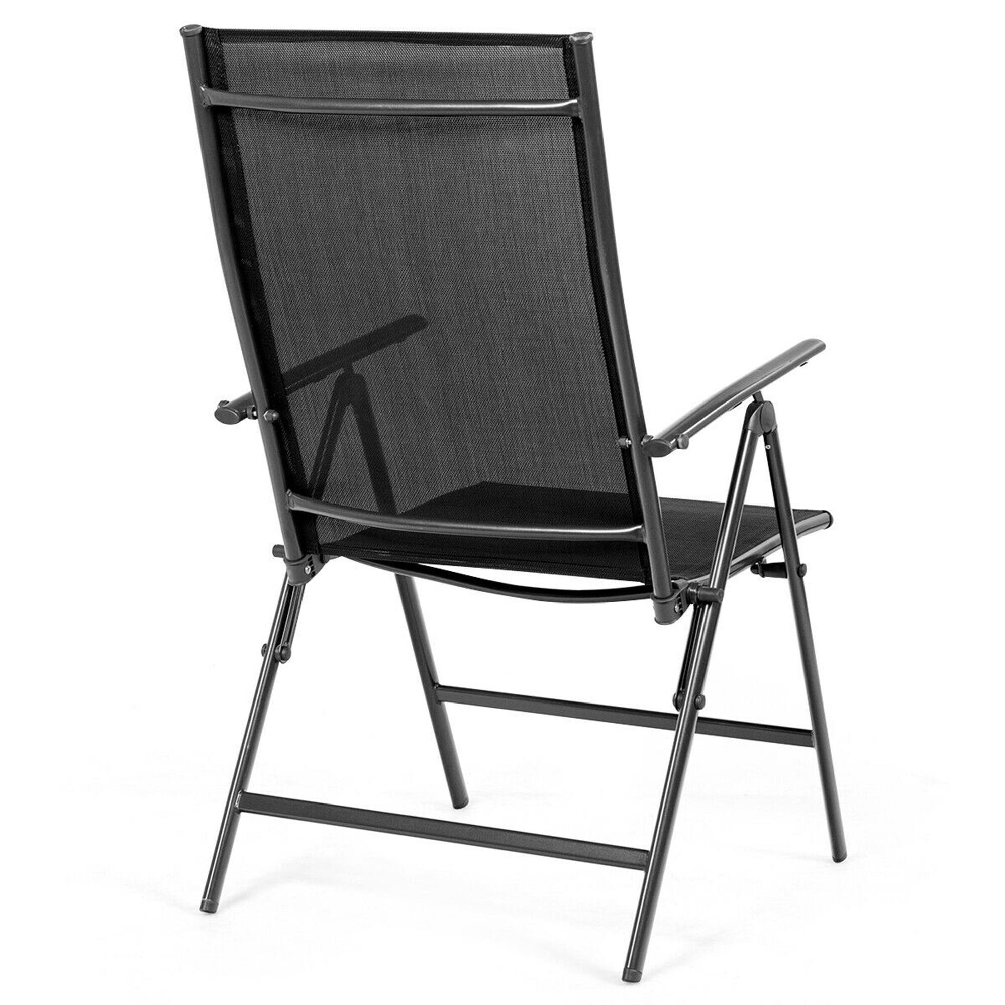 Alt View 7. Gymax - Gymax 2PCS Folding Chair Patio Garden Outdoor w/ Steel Frame Adjustable Backrest - Black.