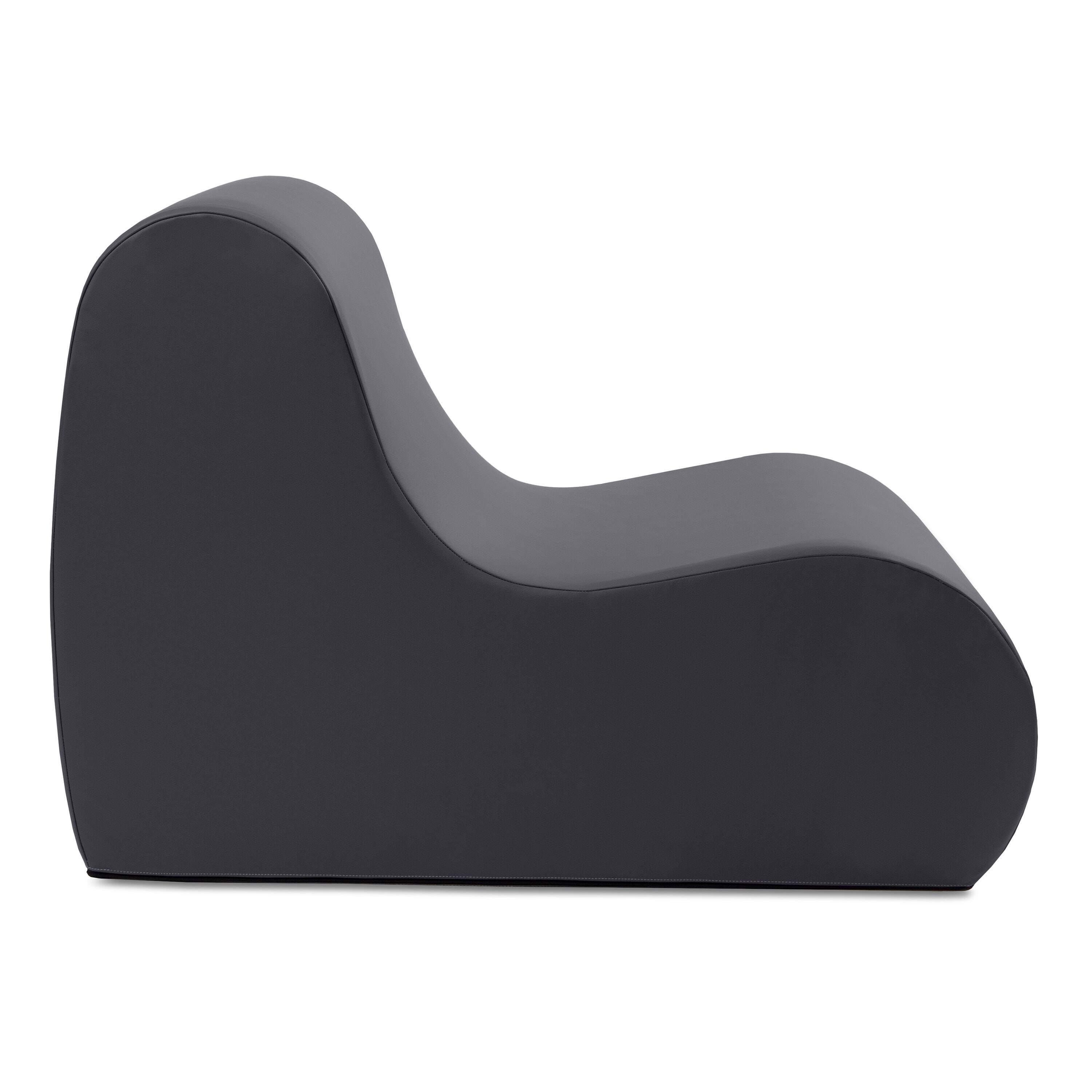 Angle. Jaxx - Jaxx Midtown Large Classroom Soft Foam Chair - Premium Vinyl Cover, Black - Black.