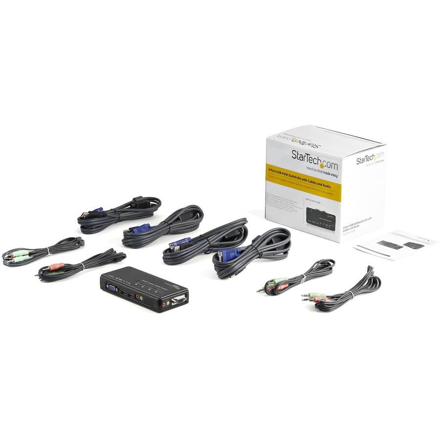 StarTech.com 4-Port USB Switch Kit with Cables and Audio