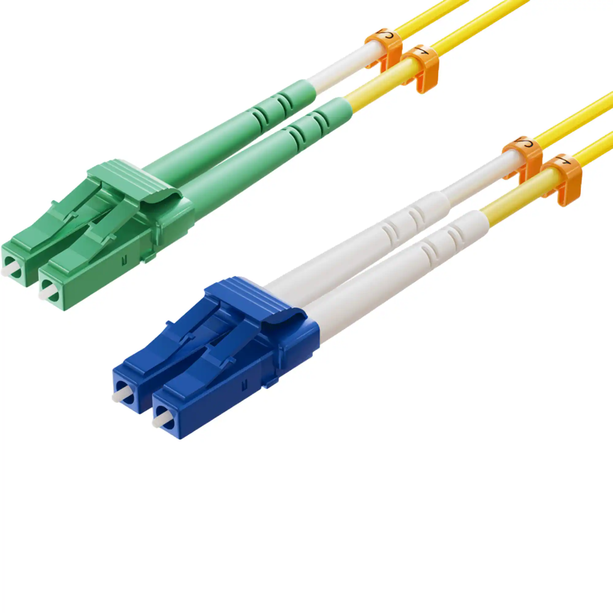 Front. Sanoxy - 3m /10ft OS2 LC/UPC TO LC/APC High-Performance OS2 Duplex Single-Mode Fiber Optic Cable (LC/UPC to LC/APC) - Yellow.