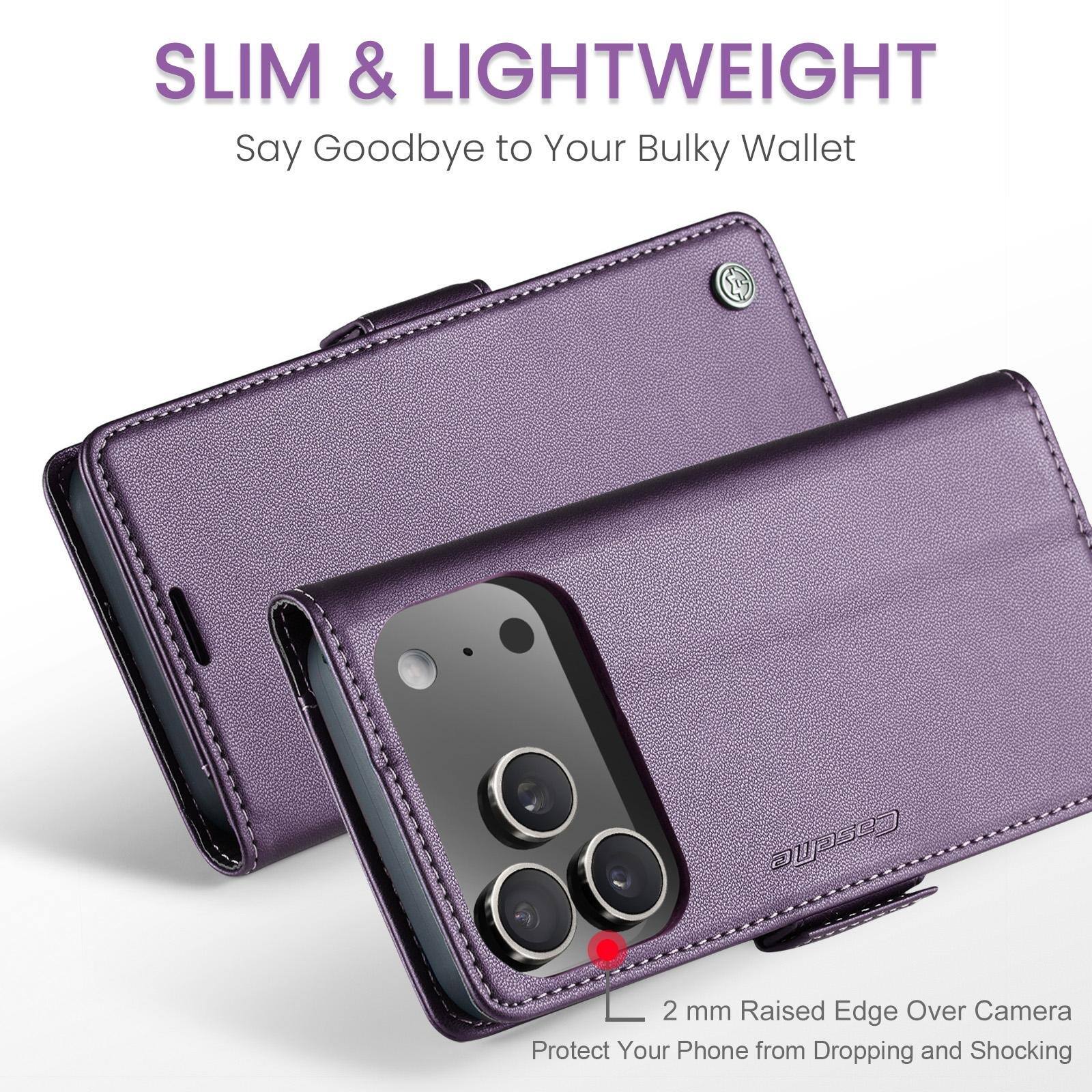 SLIM & LIGHTWEIGHT  
Say Goodbye to Your Bulky Wallet  

2 mm Raised Edge Over Camera  
Protect Your Phone from Dropping and Shocking