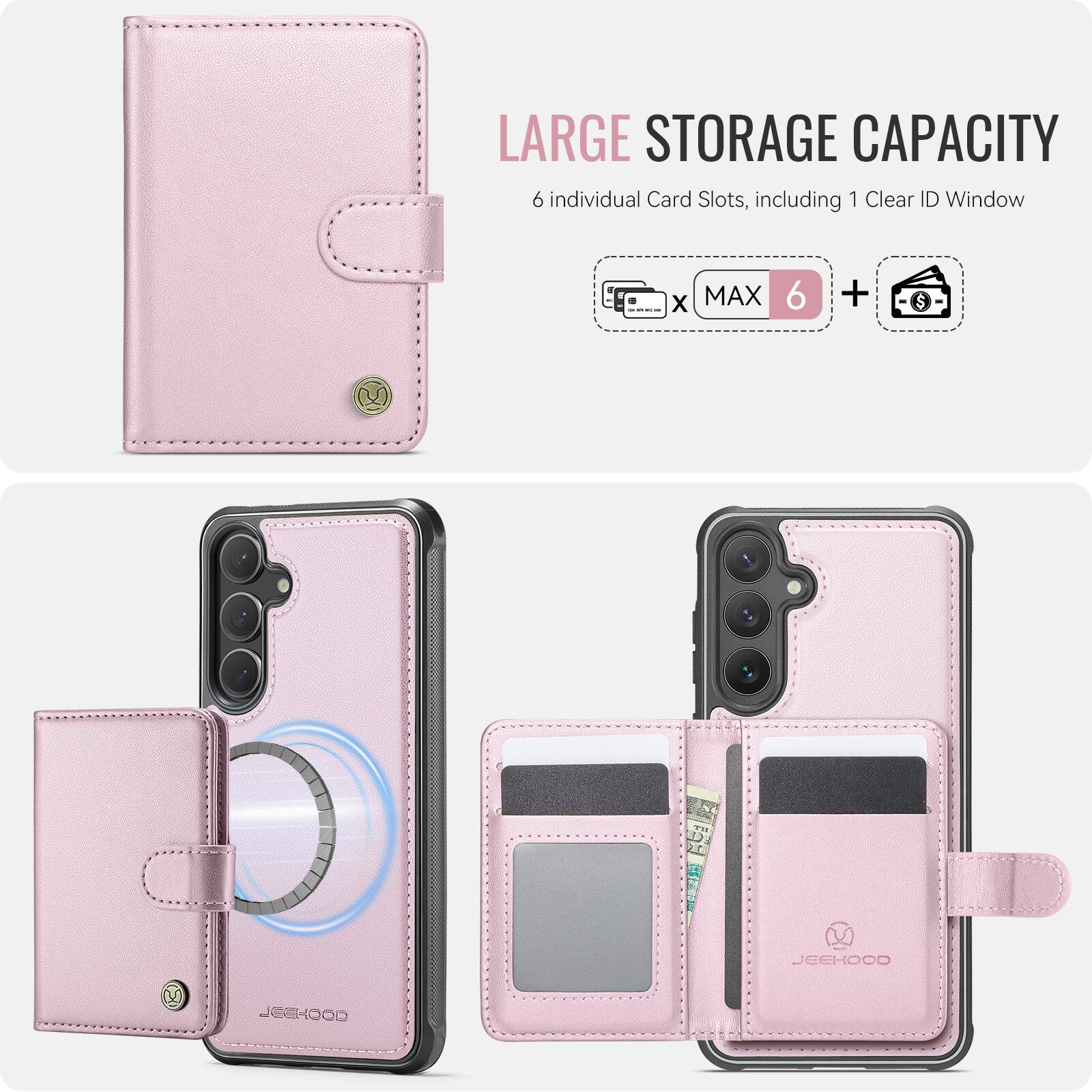 LARGE STORAGE CAPACITY  
6 individual Card Slots, including 1 Clear ID Window  
MAX 6 +