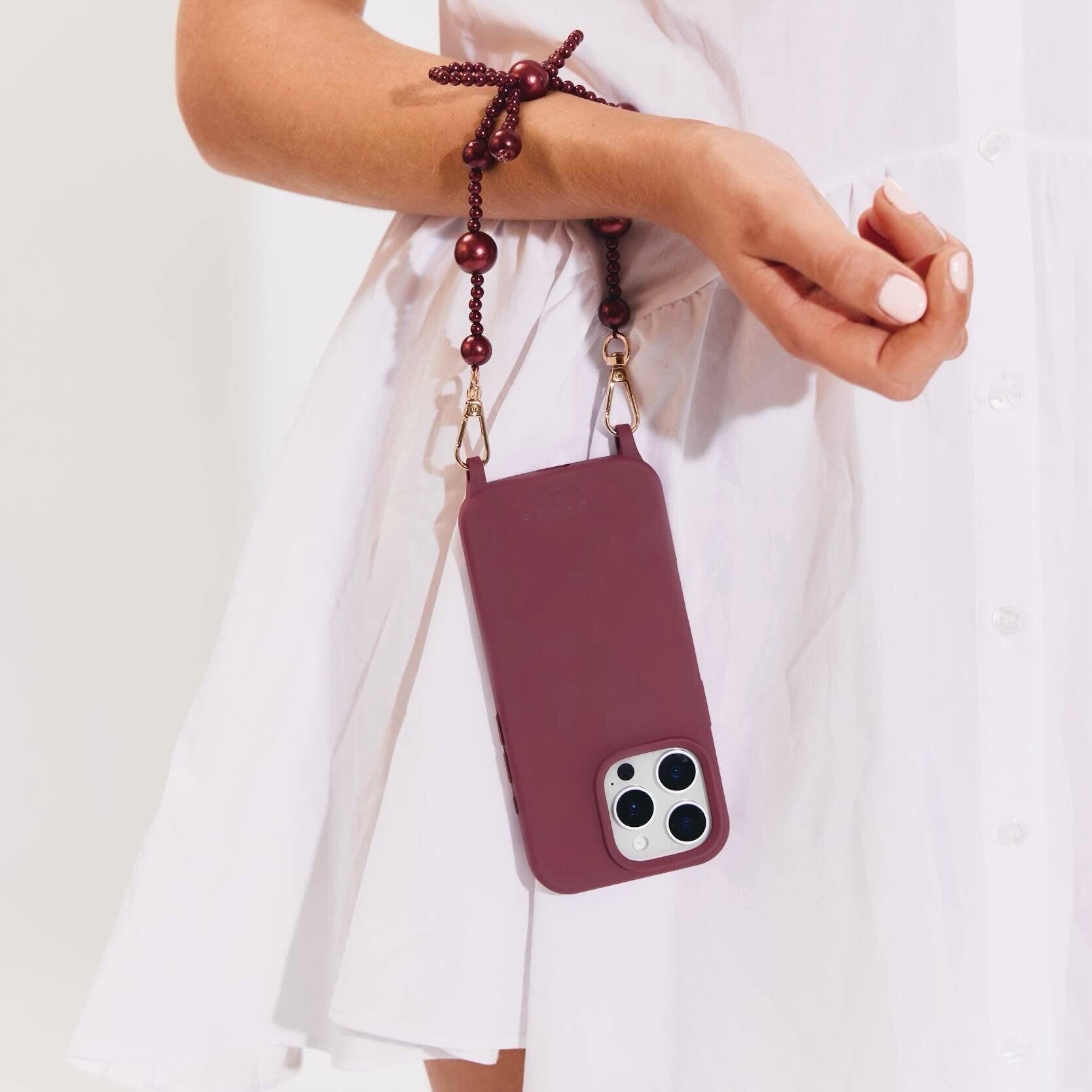 Alt View 1. Cordée Cases - Burgundy Bow Phone Wristlet Set - Burgundy.